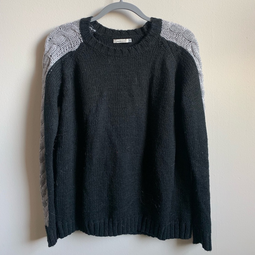 Knit Sweater with Accent Cable Detailing